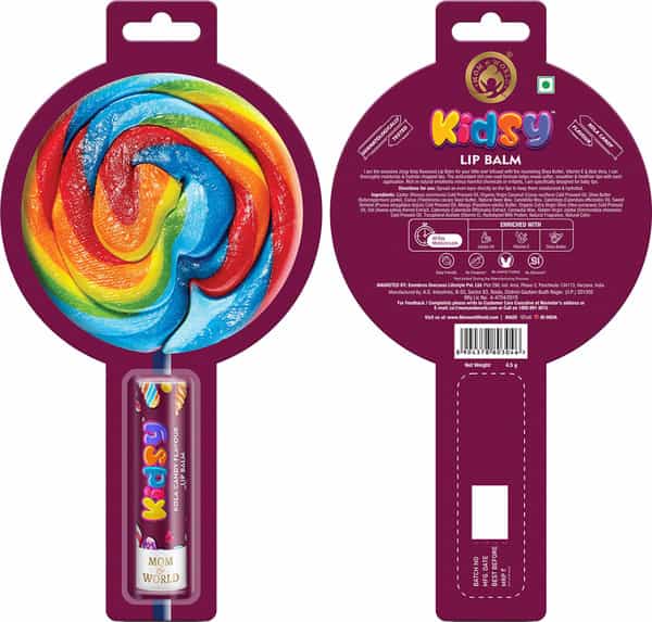 Mom & World Kidsy Natural Fruit Candy Lip Balm + Kidsy Kidsy Natural Kola Flavor Lip Balm 13.5 G