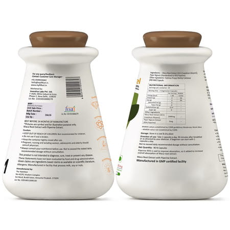 Myfitfuel Maca Root Extract (10:1)+ Piperine (95%) | 1000mg (90 Capsules) For Men & Women