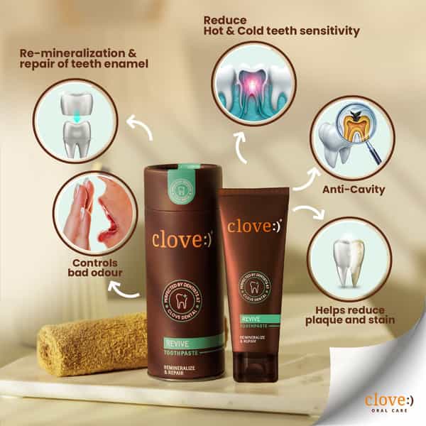 Clove Revive Toothpaste | Enamel Repair & Remineralization | Sensitivity Relief | 100Gm