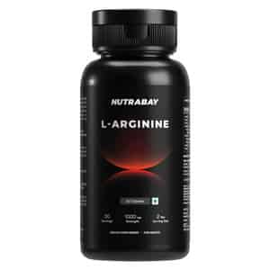 Nutrabay Pro L-arginine Tablets | Improve Endurance | Promote Muscle Pump | 1000mg - 60 Veg Tablets