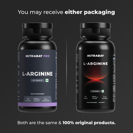 Nutrabay Pro L-Arginine Tablets | Improve Endurance | Promote Muscle Pump | 1000mg - 60 Veg Tablets