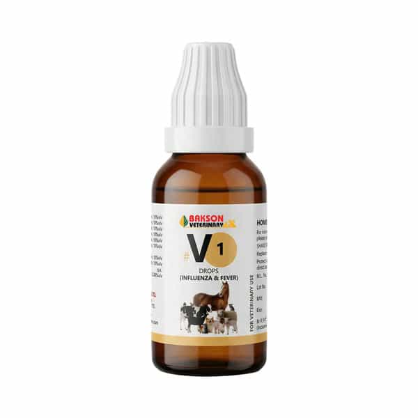 Bakson Veterinary V1 Drops | Influenza & Fever | For Veterinary Use | 30 Ml