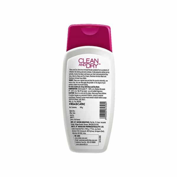 Clean And Dry Powder For Intimate Care - 100Grm