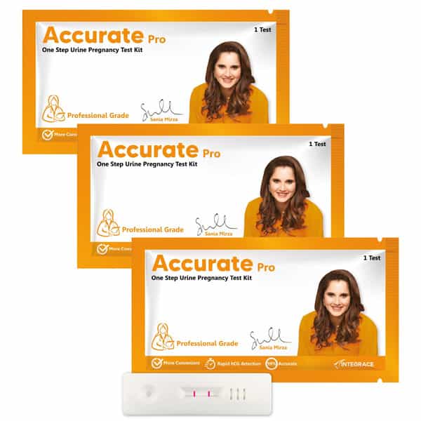 Accurate Pro One Step Urine Hcg Pregnancy Test Kit (Pack Of 3 Strips)