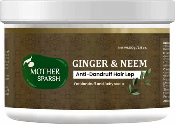 Mother Sparsh Ginger & Neem Anti Dandruff Hair Lep | Helps Control Dandruff & Itchy Scalp-100Gm