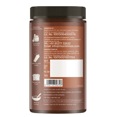 Muscleblaze Fit High Protein Peanut Butter | Crunchy (Dark Chocolate Spread | 750G) | 27G Protein