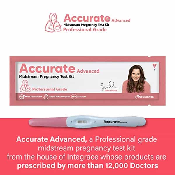 Accurate Advanced (Pack Of 5) | One Step Midstream Urine Hcg Pregnancy Test Kit Device