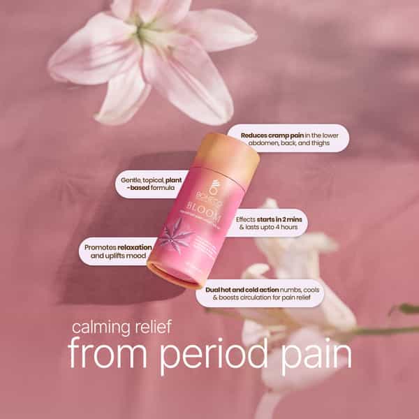 Boheco Bloom Menstrual Pain Relief Roll-On | Ayurvedic Cramp Relief Oil | 10Ml