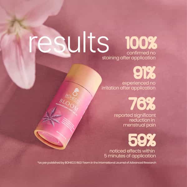Boheco Bloom Menstrual Pain Relief Roll-On | Ayurvedic Cramp Relief Oil | 10Ml