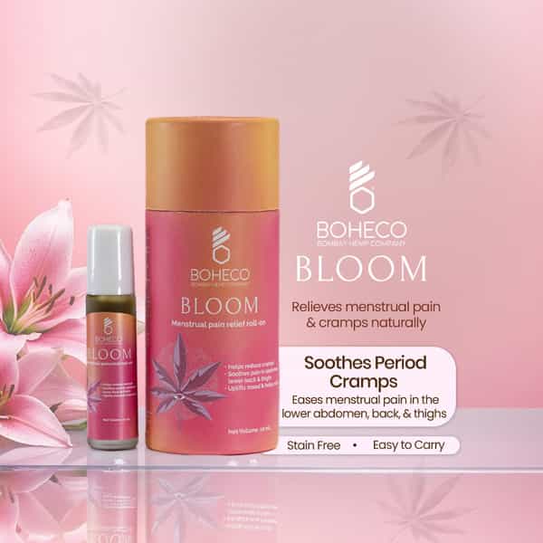 Boheco Bloom Menstrual Pain Relief Roll-On | Ayurvedic Cramp Relief Oil | 10Ml