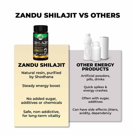 Zandu Shilajit | Extra Energy Boost | 100% Pure Himalayan | Lab Tested | Capsule 60 No'S