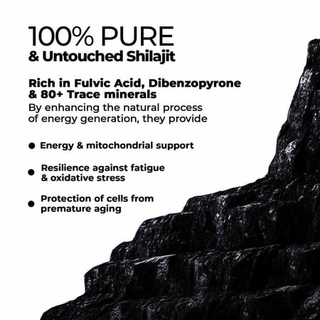 Zandu Shilajit | Extra Energy Boost | 100% Pure Himalayan | Lab Tested | Capsule 60 No'S