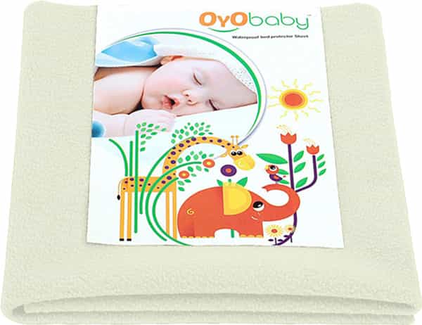Oyo Baby Waterproof Bed Protector Baby Dry Sheet Large Ivory (100 Cm X 140 Cm)