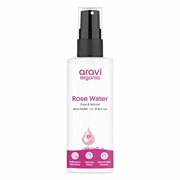 Aravi Organic Rose Water (Gulab Jal) Toner - Refreshes | Hydrates & Soothes Skin - 150Ml