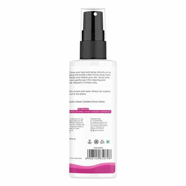 Aravi Organic Rose Water (Gulab Jal) Toner - Refreshes | Hydrates & Soothes Skin - 150Ml
