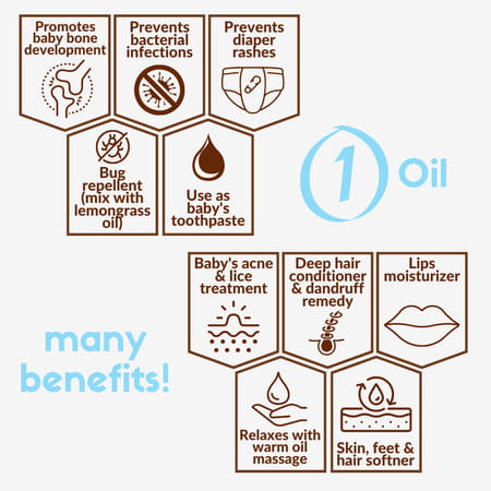 Coco Crush Cold-Pressed Virgin Coconut Oil For Baby Massage - 500ml