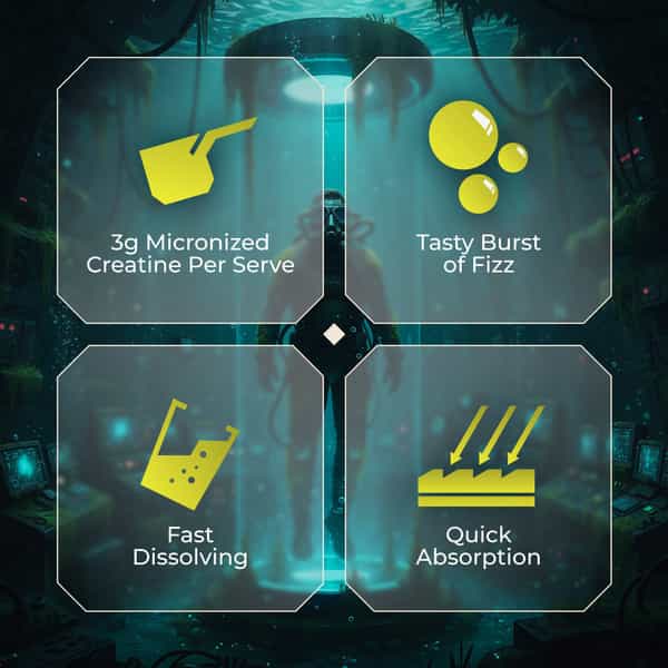 Nutrabay Creafizz Effervescent Powder | Rapid Absorption | Lemon Flavour| 15 Sachets (105G)
