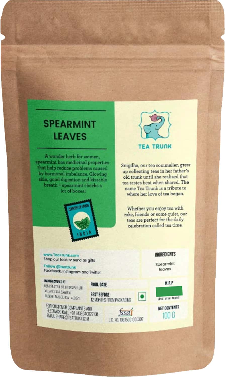 Buy TEA TRUNK SPEARMINT LEAVES 100G PACK Online & Get Upto 60 OFF at