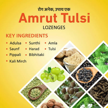 Amrut Tulsi Lozenges (Honey Lemon 10 Strips)