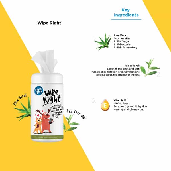 Captain Zack Wipe Right Anti-Bacterial Pet Wipes 80 Wipes