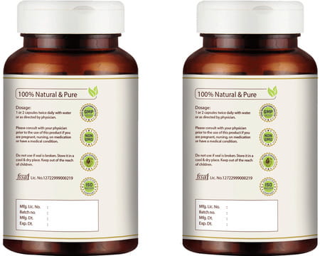 Vedikroots Neem 60 Capsules 450 Mg 100% Organic | Azadirachta Indica | For Blood Detox (Pack Of 2)