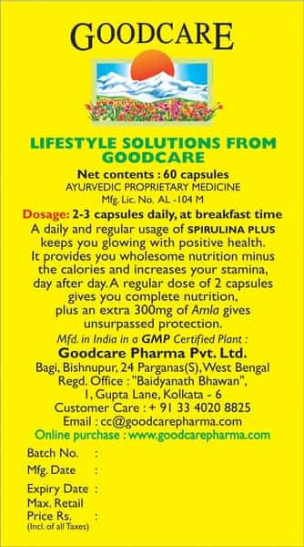 Goodcare Spirulina Plus - 60No's