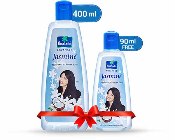 Parachute Advansed Jasmine Coconut Hair Oil For Shiny & Strong Hair 400Ml + 90Ml
