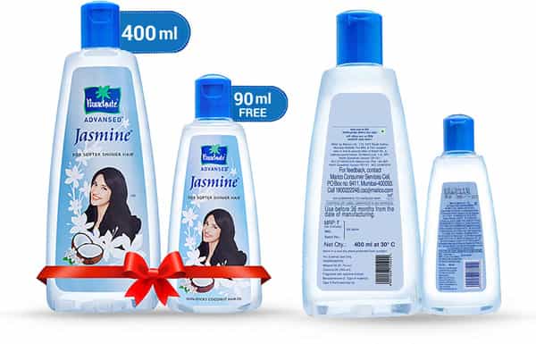 Parachute Advansed Jasmine Coconut Hair Oil For Shiny & Strong Hair 400Ml + 90Ml