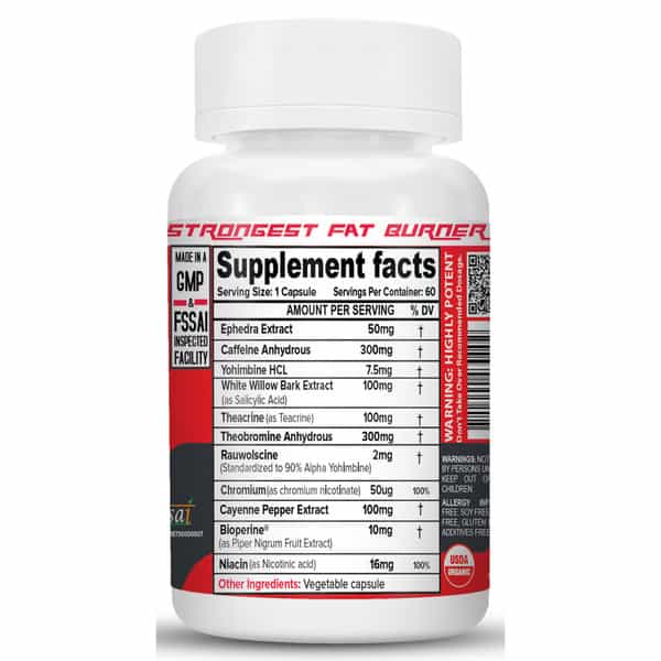 Nutrija Eca Plus - Strongest Eca Version Stack Of 10 Powerful Weight Loss Ingredients - 60 Servings