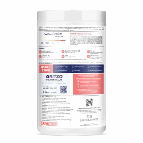 Gritzo Supermilk Athlete (13+Y Boy & Girl) | 17G Protein Powder (Cafe Mocha | 400G)