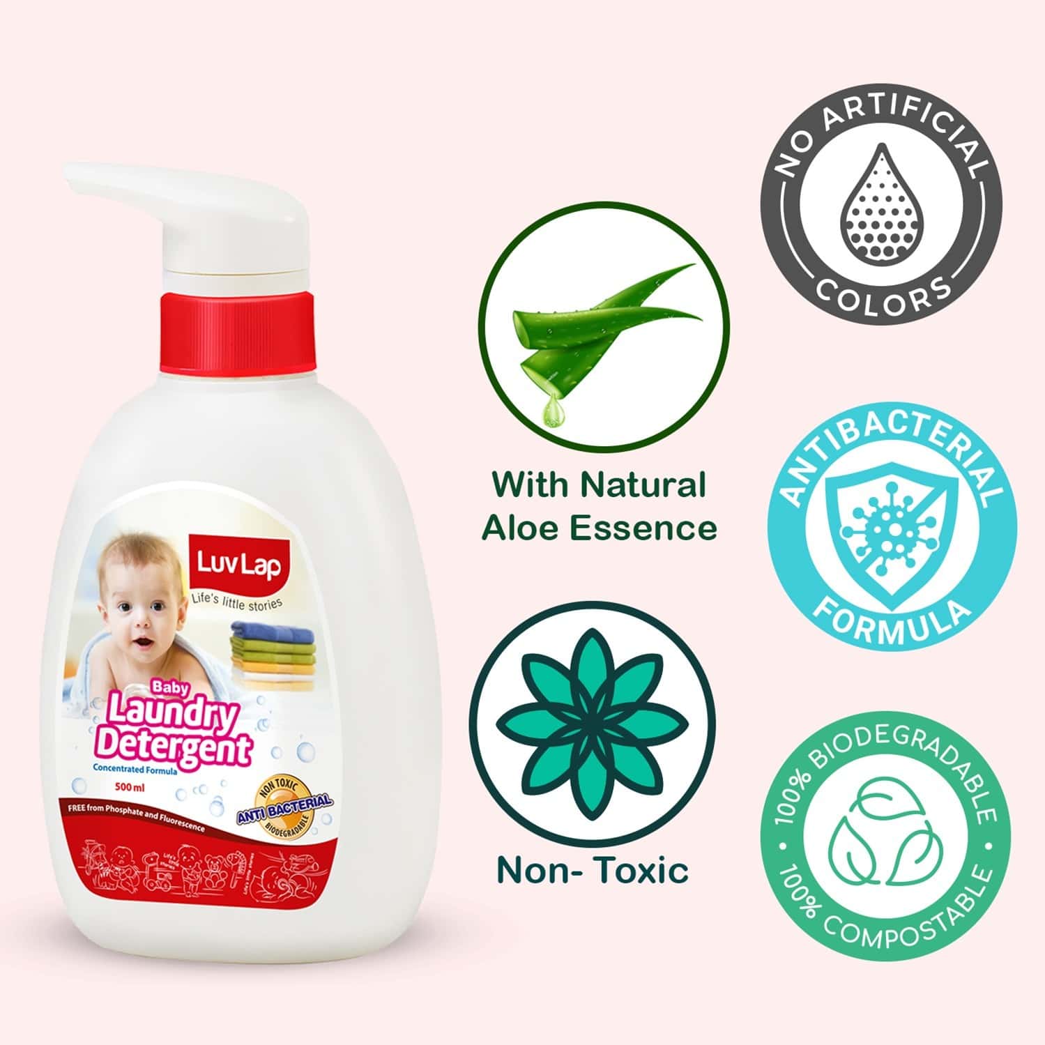 Buy LUVLAP BABY LAUNDRY LIQUID DETERGENT, FOOD GRADE, 500ML Online