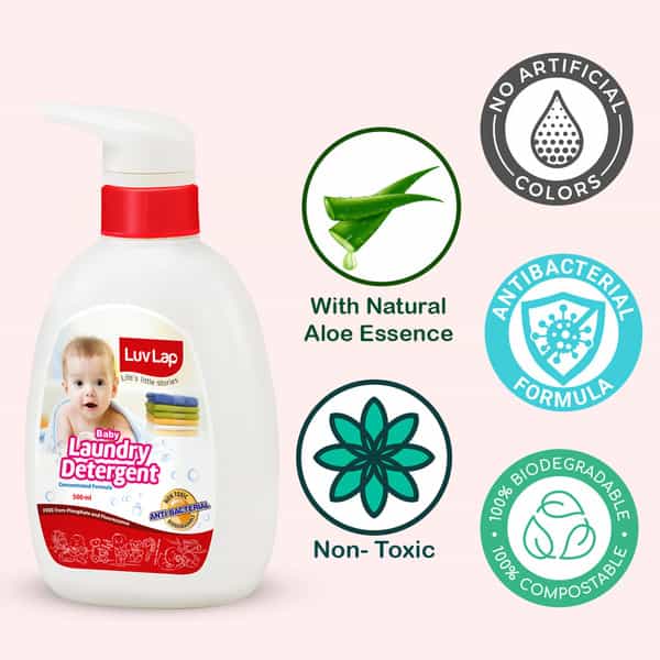 Luvlap Baby Laundry Liquid Detergent Food Grade 500Ml