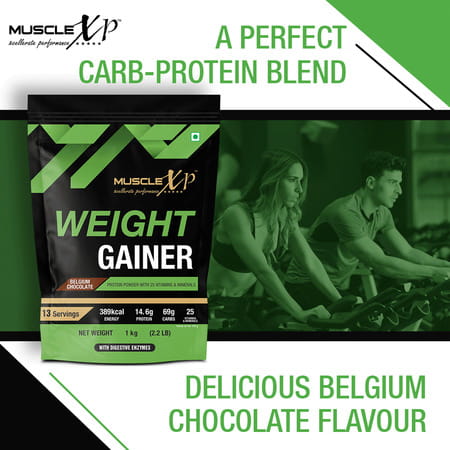 Musclexp Weight Gainer Belgium Chocolate 1kg Pouch (2.2 Lb)