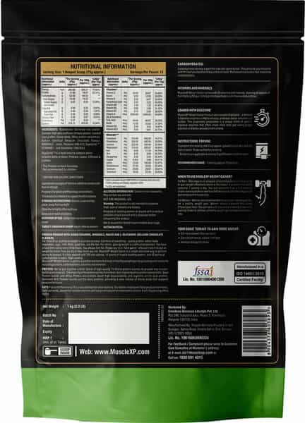 Musclexp Weight Gainer Belgium Chocolate 1Kg Pouch (2.2 Lb)