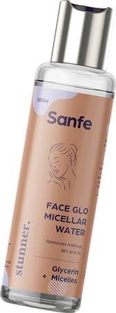 Sanfe Promise Face Glo Micellar Water Removes Makeup & Cleanses Skin -100ml Removes Dust & Dirt