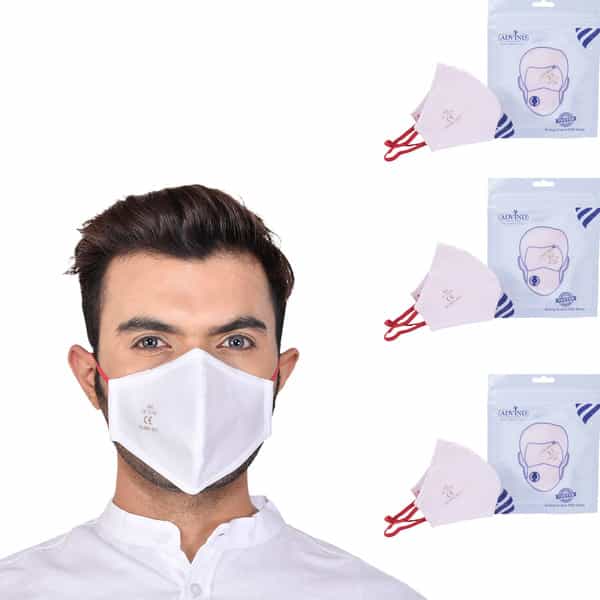 Advind Healthcare Smog Guard N95 Mask Without Valve (Adults Free Size White) Pack Of 3
