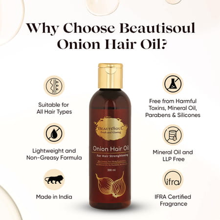 Beautisoul Onion Hair Oil For Hair Strengthening | Non-Sticky Onion Hair Oil For Women (200ml X 1)