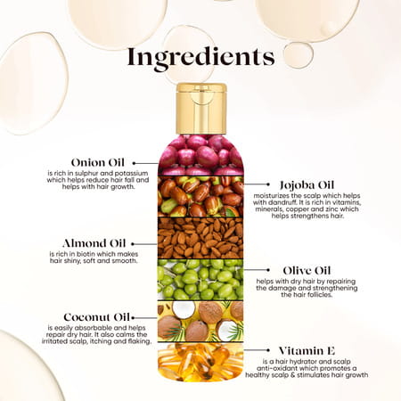 Beautisoul Onion Hair Oil For Hair Strengthening | Non-Sticky Onion Hair Oil For Women (200ml X 1)