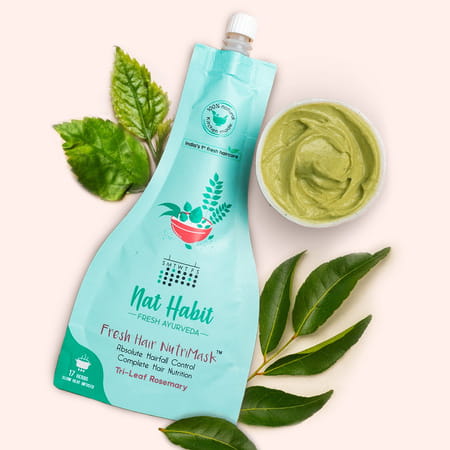 Nat Habit Tri-Leaf Fresh Hair Mask (Nutrimask) Hairfall Control (40g)