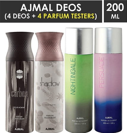 Ajmal 1 Carbon Homme | Shadow Homme | Nightingale & 1 Persuade For Men & Women Deodorants Each 200ml