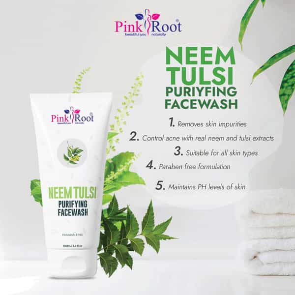 Pink Root Neem Tulsi Purifying Face Wash 100Ml