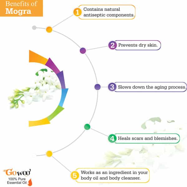 Go Woo 100% Pure Mogra Oil For Hair Skin And Aromatherapy 50 Ml