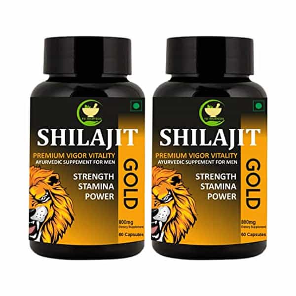 Fij Ayurveda Shilajit/Shilajeet Gold Capsule - 800Mg 60 Capsules (Pack Of 2)