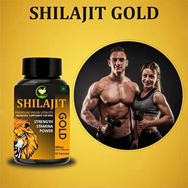 Fij Ayurveda Shilajit/Shilajeet Gold Capsule - 800Mg 60 Capsules (Pack Of 2)