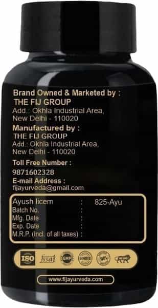 Fij Ayurveda Shilajit/Shilajeet Gold Capsule - 800Mg 60 Capsules (Pack Of 2)