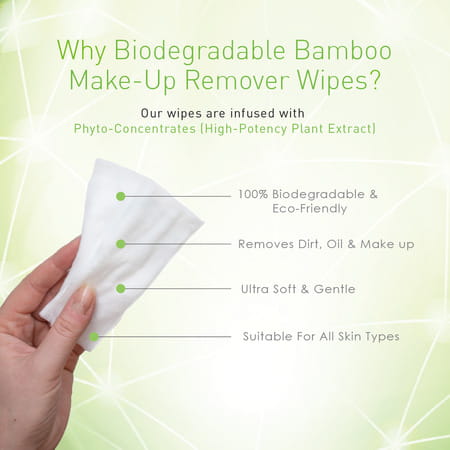 Biodegradable Bamboo Make-Up Remover Wipes