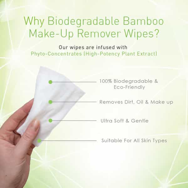 Biodegradable Bamboo Make-Up Remover Wipes