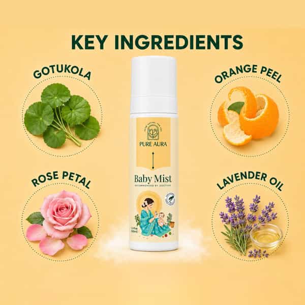 Pure Aura Babys Fresh Summer Duo | Ayurvedic Baby Sunscreen Spf 30 & Baby Body Mist