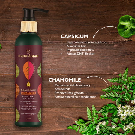 Manestream Fenugrow Hair Fall Control Ayurvedic Fenugreek & Onion Shampoo + Conditioner Combo|500 Ml