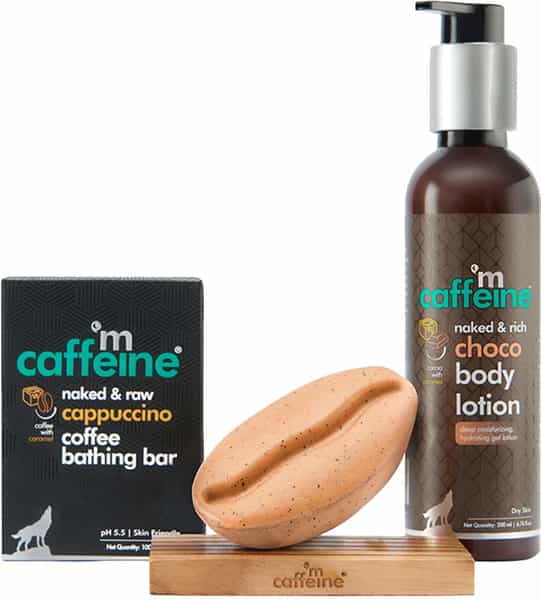 Mcaffeine Daily Cappuccino Bath Kit With Free Handcrafted Beantray:bathingsoap&Lotion